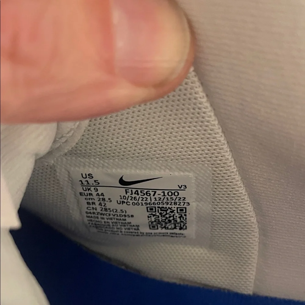 Nike Air Force 1 Shadow White with Blue Highlights